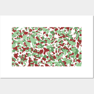 Green and coffee Camo pattern digital Camouflage Posters and Art